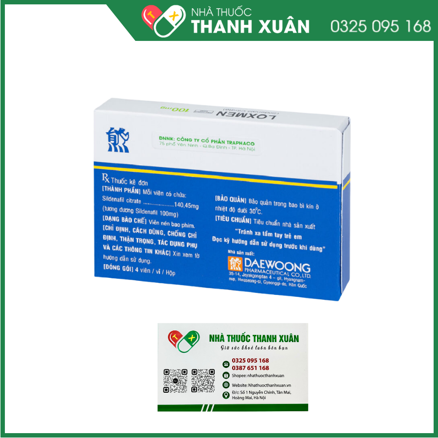 Loxmen 100mg điều trị rối loạn cương dương